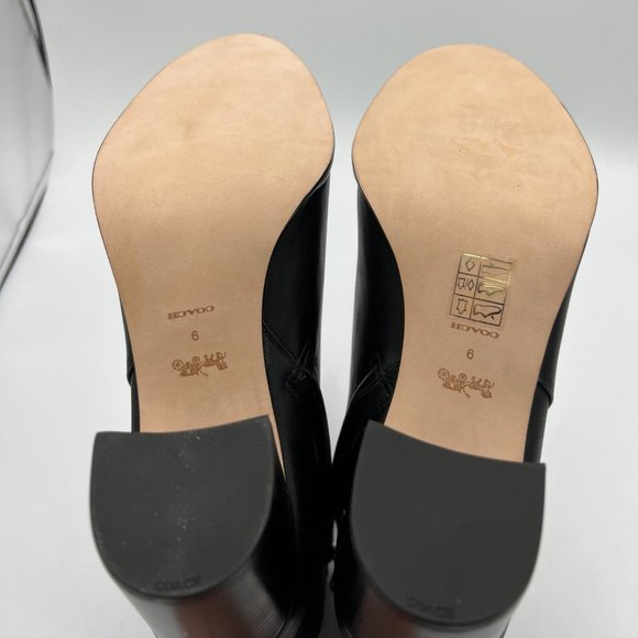 COACH Olivia Leather Black Ankle Booties - Picture 10 of 15